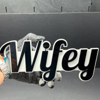 1PCS WIFEY Emblem – Durable 3D Multicolor Acrylic Car & SUV Fender Badge
