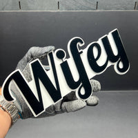 1PCS WIFEY Emblem – Durable 3D Multicolor Acrylic Car & SUV Fender Badge