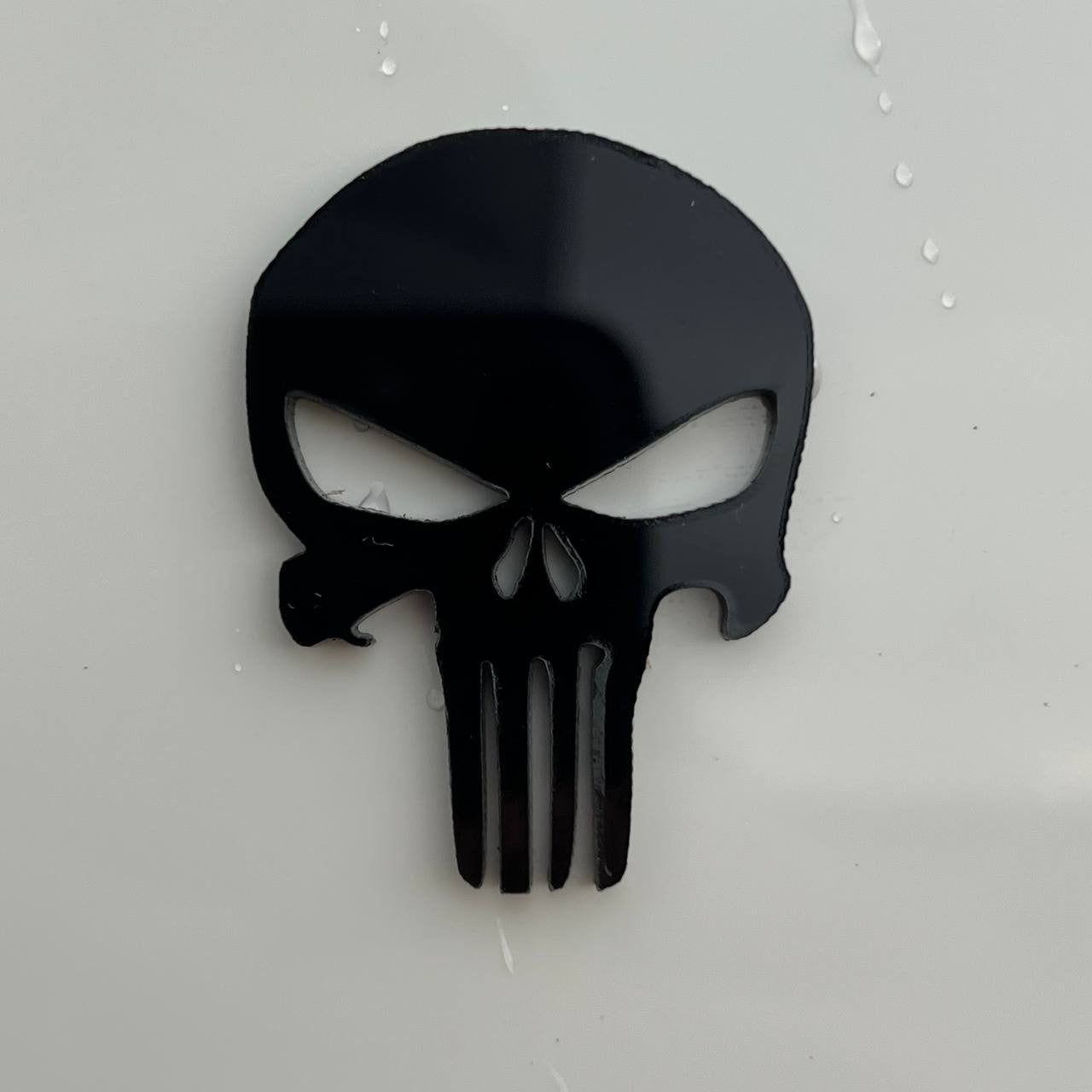1pc PUNISHER Car Badge – 3D Multicolor Acrylic Fender & Trunk Emblem Decal