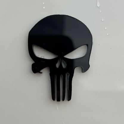 1pc PUNISHER Car Badge – 3D Multicolor Acrylic Fender & Trunk Emblem Decal