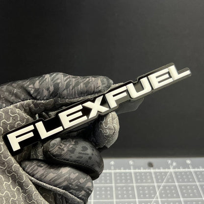 1PC FLEXFUEL Emblem – 3D Multicolor Acrylic Car Badge Decal for Fender/Trunk