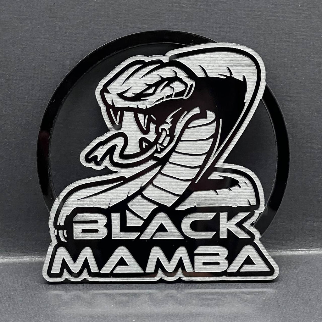 1pc Black Mamba Logo Emblem Rare 3D Acrylic Fender & Trunk Badge for Muscle Cars