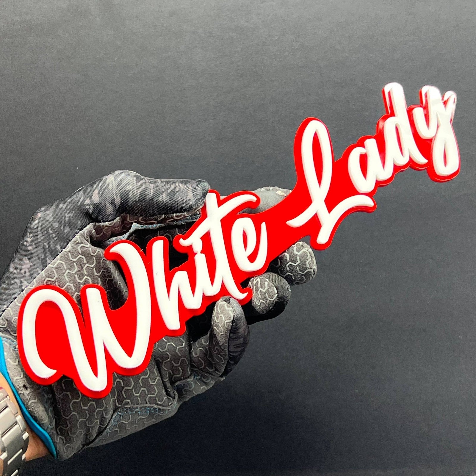 1pc White Lady 3D Emblem Custom Acrylic Fender & Tailgate Car, SUV & Truck Badge