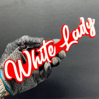 1pc White Lady 3D Emblem Custom Acrylic Fender & Tailgate Car, SUV & Truck Badge