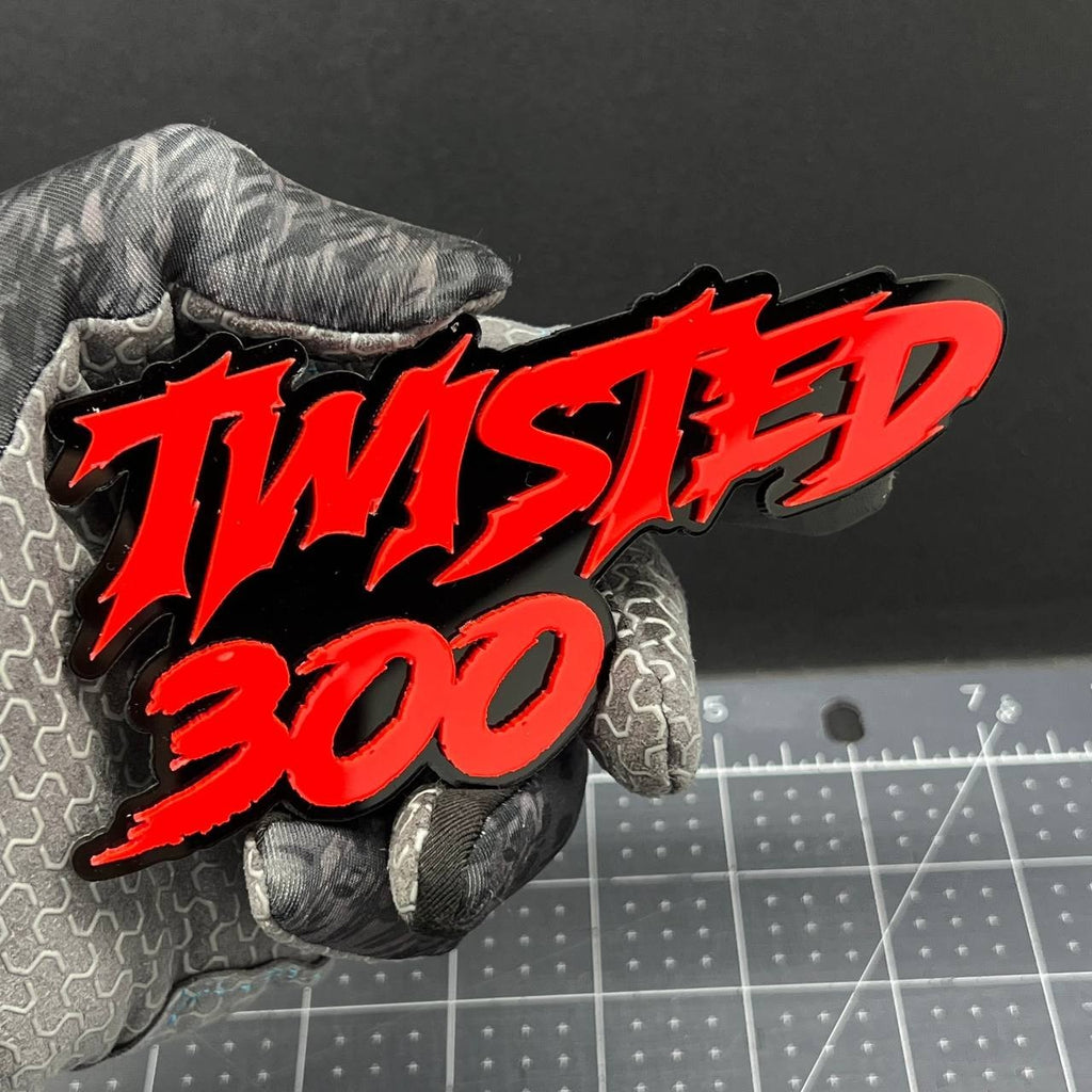 1PC Twisted 300 Emblem – 3D Multicolor Acrylic Car Badge for Fender & Tailgate