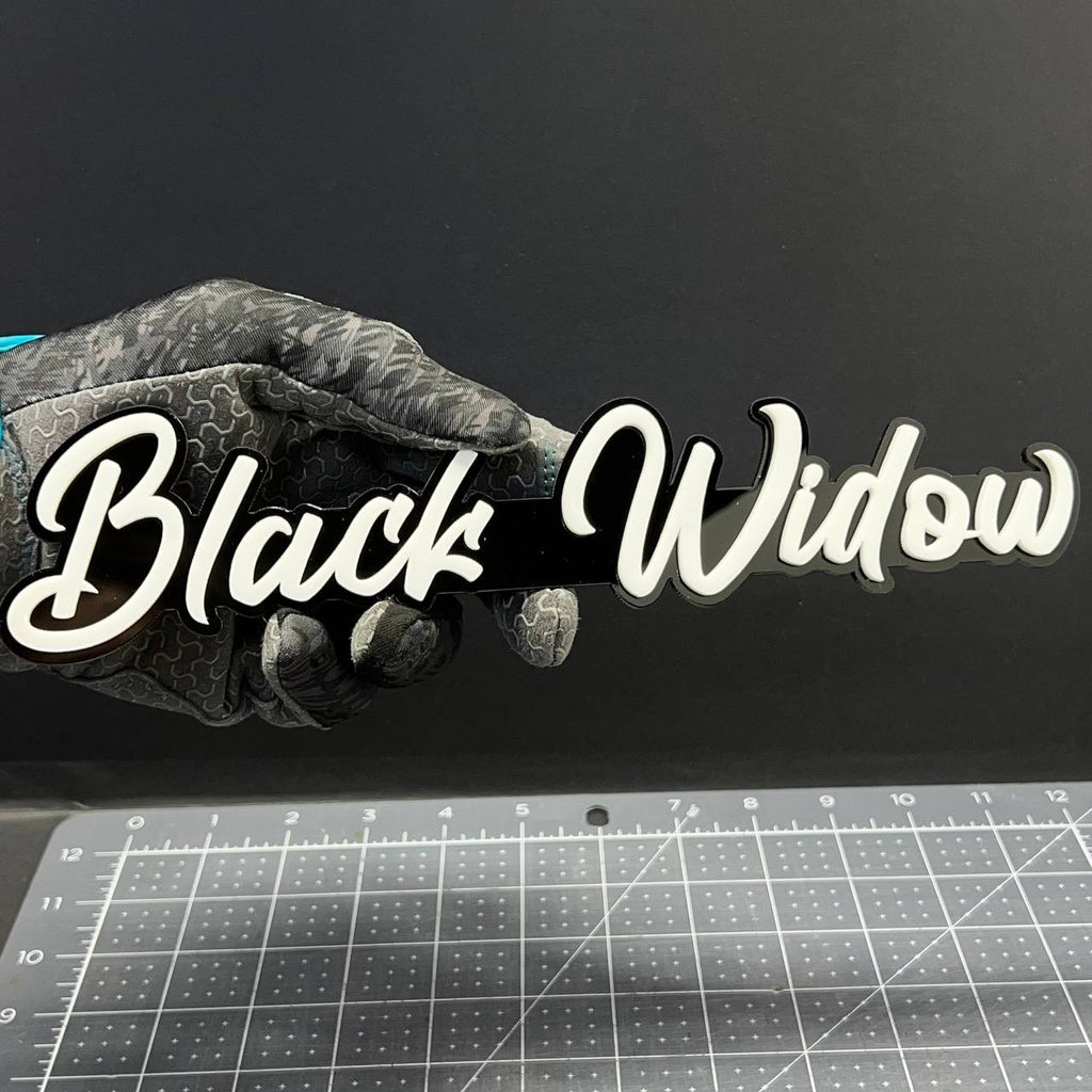 1pc Black Widow 3D Emblem Badge – Multicolor Acrylic Car Fender & Trunk Decal