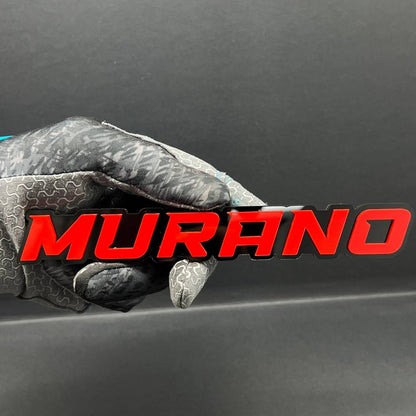 1PC MURANO Emblem – Red on Black 3D Acrylic Fender or Tailgate Badge for Car