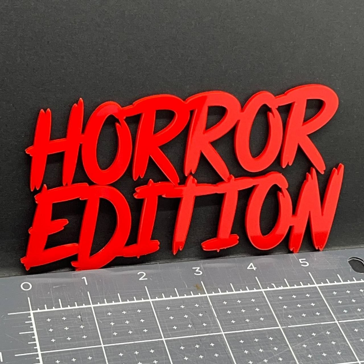 1PC HORROR Edition Emblem – 3D Multicolor Acrylic Car Badge Decal Sticker