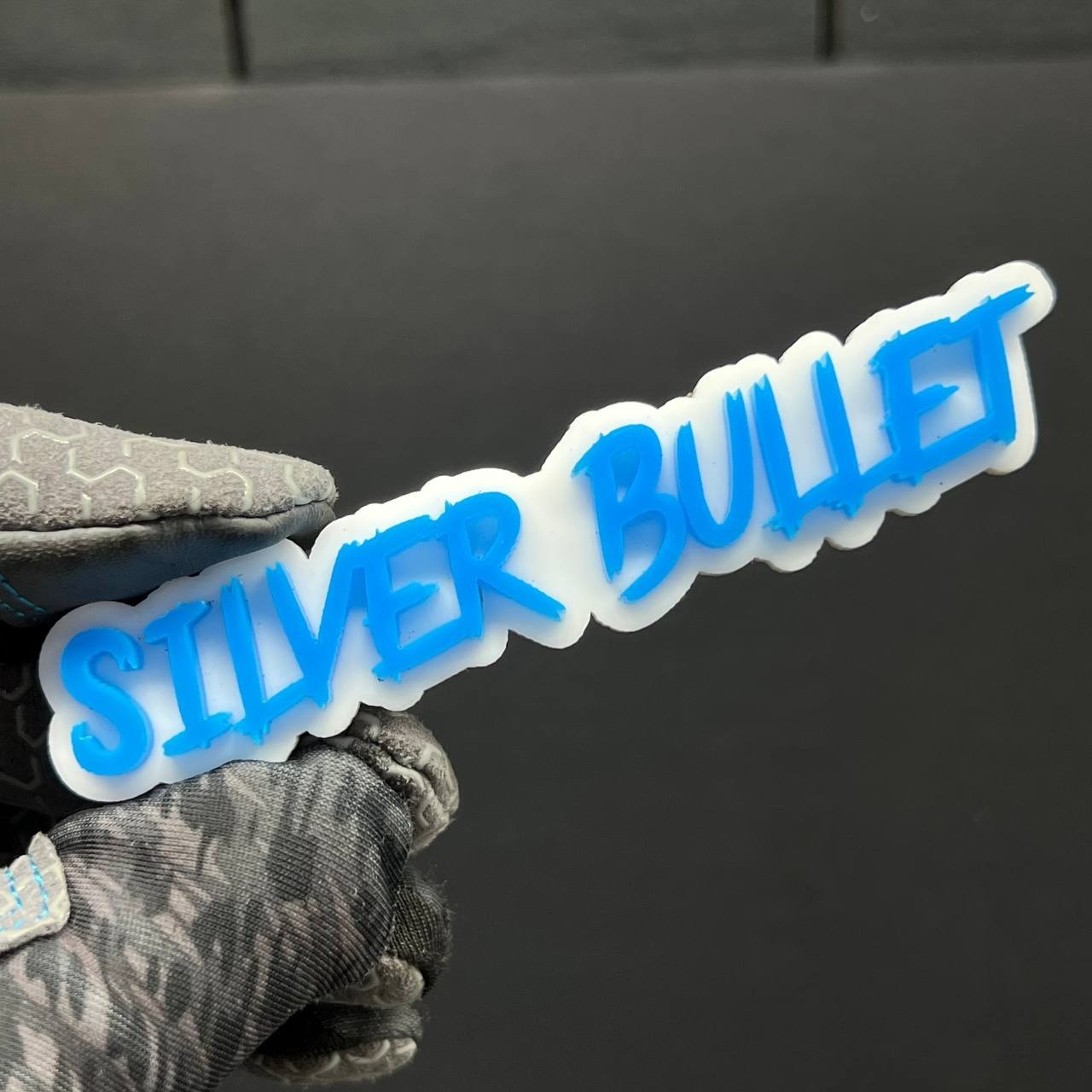 1PC Silver Bullet Emblem – 3D Multicolor Acrylic Car Fender Tailgate Badge