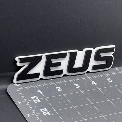 1PC ZEUS 3D Acrylic Emblem – Multicolor Car Badge Decal for Trucks, SUVs, Cars