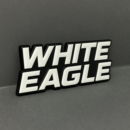 1PC WHITE EAGLE Emblem – Multicolor Acrylic Fender & Tailgate Badge