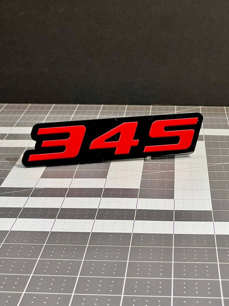 2PCS Red Black 345 Hemi Emblems 345 Side Fender Badge 3D for 345 Emblem