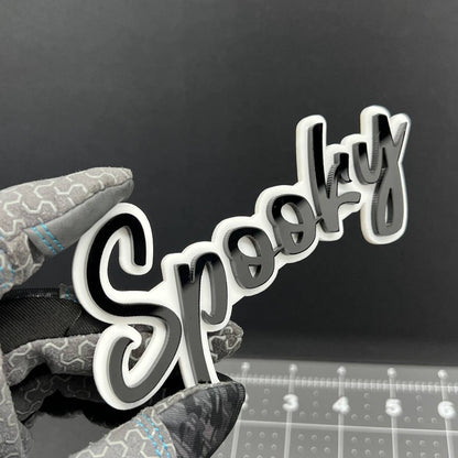 1PC Spooky Emblem – 3D Acrylic Tailgate Badge Decal for Car, Truck, SUV