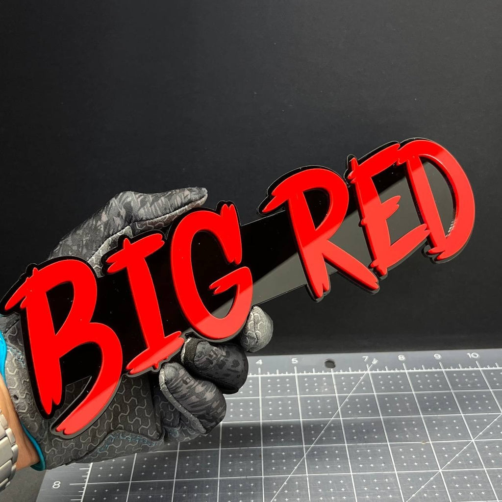 1pcs BIG RED 3D Emblem Badge Multicolor Acrylic Custom Car Fender Tailgate Decal