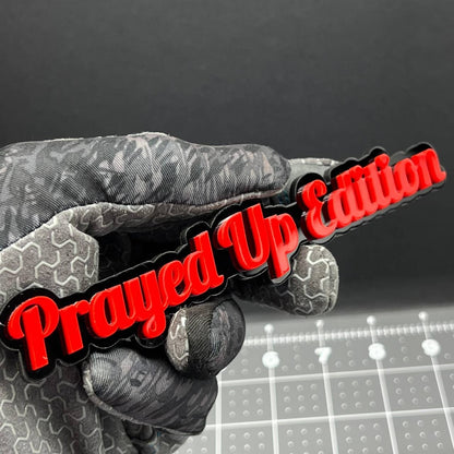 1x Prayed Up Edition Emblem 3D Multicolor Acrylic Car Badge Fender & Trunk Decal