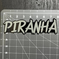 1PCS PIRANHA Emblem – Custom 3D Acrylic Multicolor Car & Truck Badge