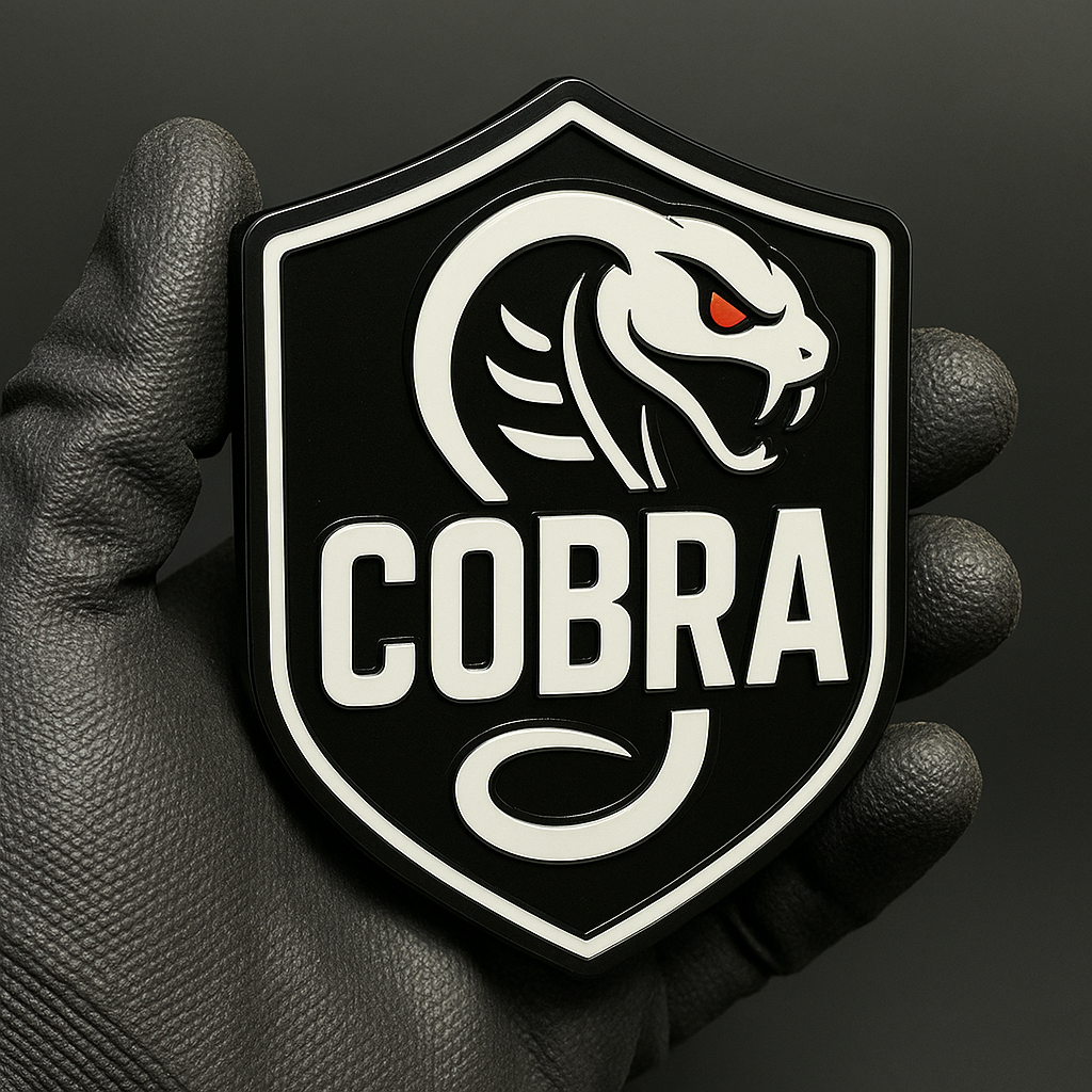 1pcs COBRA Emblem Badge – Custom 3D Multicolor Acrylic Fender Tailgate Decal