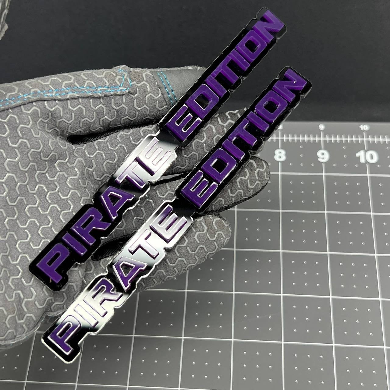 2PC PIRATE Edition Emblem – 3D Multicolor Acrylic Car Badge Decal