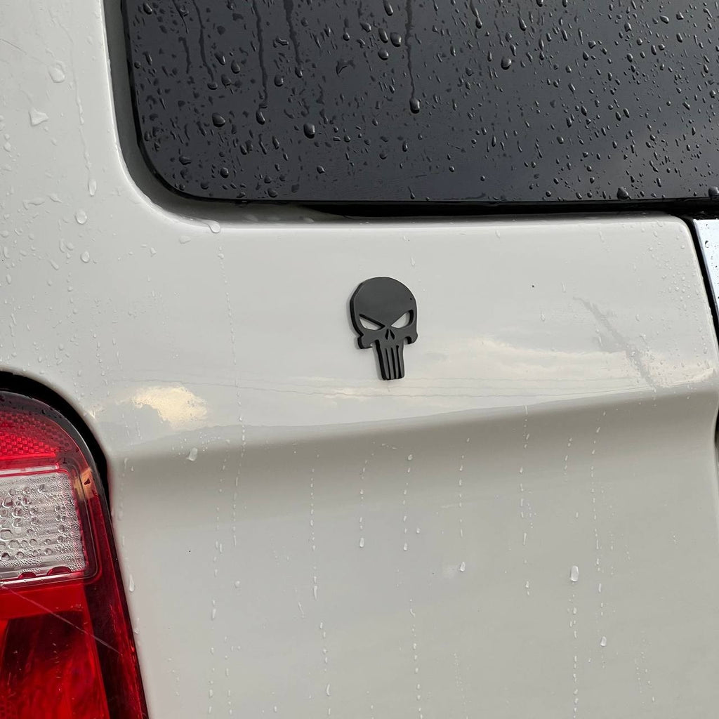 1pc PUNISHER Car Badge – 3D Multicolor Acrylic Fender & Trunk Emblem Decal