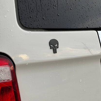 1pc PUNISHER Car Badge – 3D Multicolor Acrylic Fender & Trunk Emblem Decal
