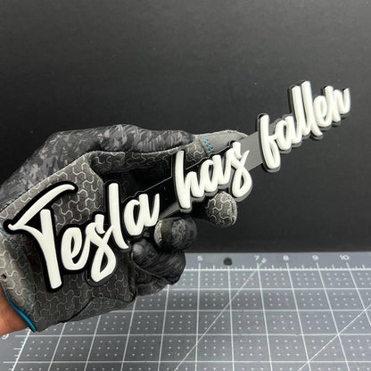 1x Tesla Has Fallen Badge Multicolor 3D Acrylic Emblem for Car Fender & Tailgate