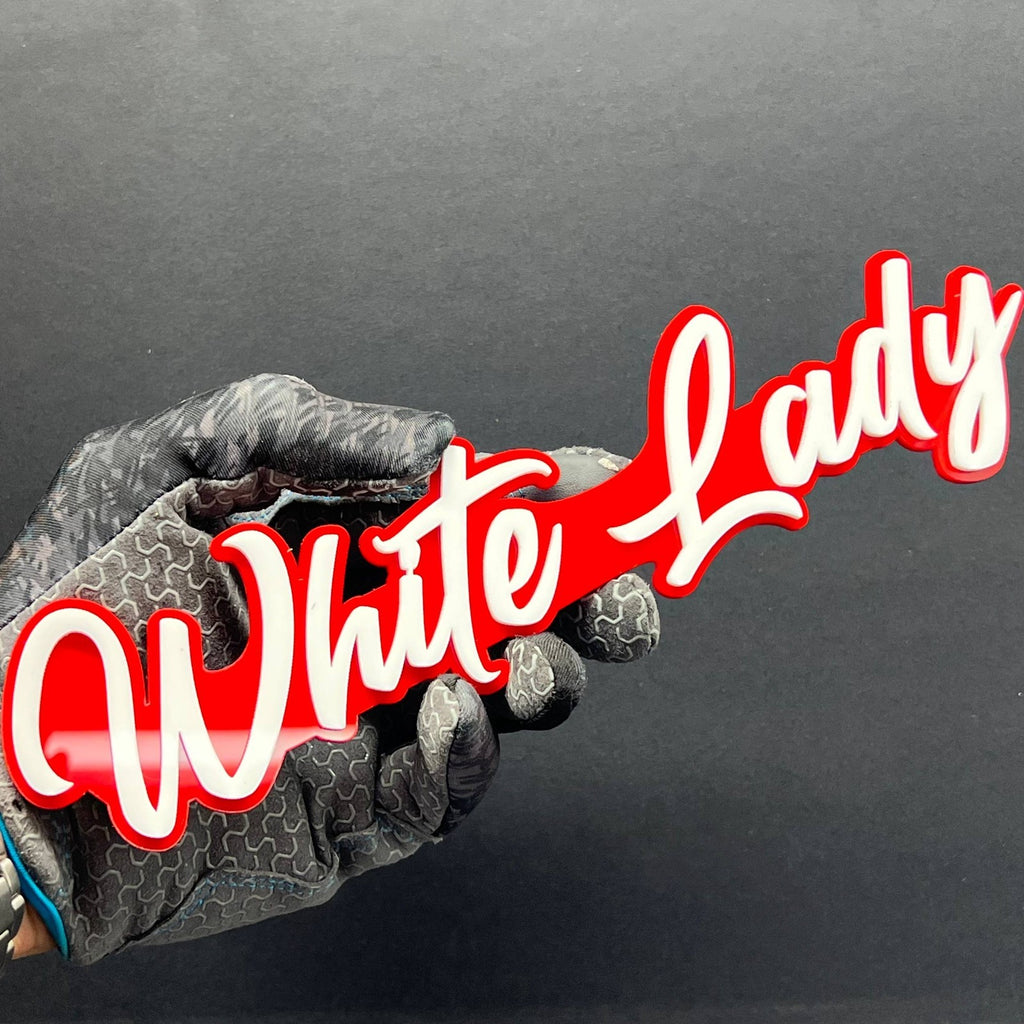 1pc White Lady 3D Emblem Custom Acrylic Fender & Tailgate Car, SUV & Truck Badge