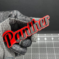 1PC PANTHER Emblem – 3D Acrylic Tailgate Badge Decal for Car, Truck, SUV