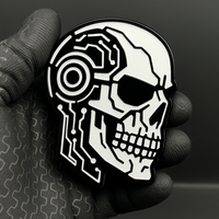 1PCS CYBER SKULL Emblem – 3D Acrylic Tailgate or Fender Badge for Truck SUV Car