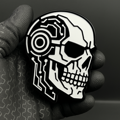 1PCS CYBER SKULL Emblem – 3D Acrylic Tailgate or Fender Badge for Truck SUV Car