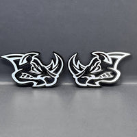 Rhino Badges – 2PCS Angry 3D Emblems for Car Truck Fender Decal