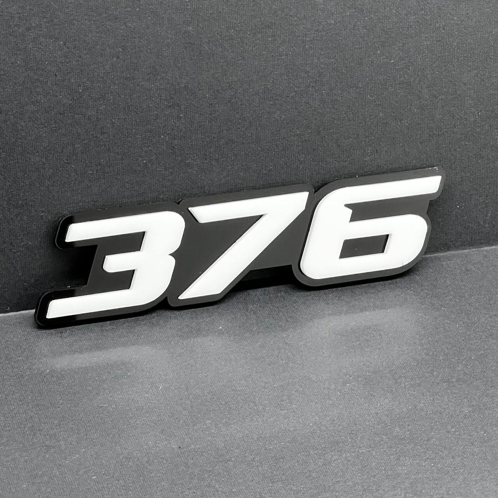 2x White black 376 Hemi Emblems 376 Side Fender Badge 3D for 376 Emblem