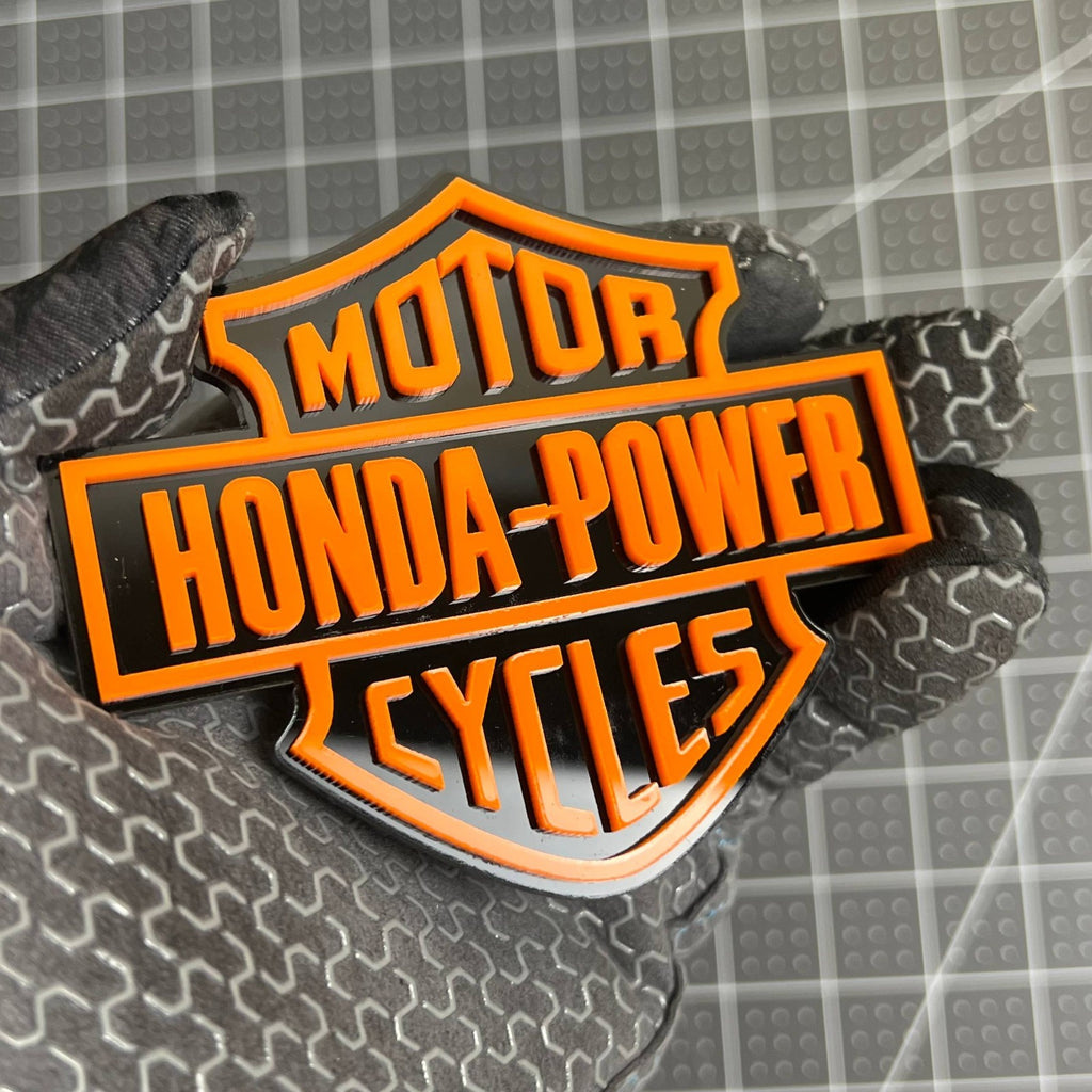 HONDA POWER 3D Emblem – Durable Multicolor Acrylic Motorcycle Badge (1PC)