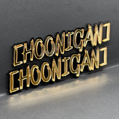 2PCS HOONIGAN Multicolor 3D Emblems – Drift Car Fender Badges for JDM Vehicles