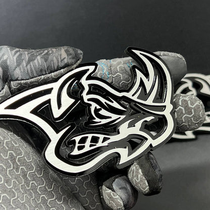 Rhino Badges – 2PCS Angry 3D Emblems for Car Truck Fender Decal