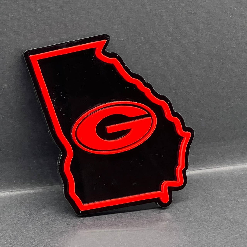 1PC Georgia Bulldogs Emblem – 3D Multicolor Acrylic Car & SUV Badge