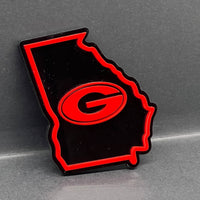 1PC Georgia Bulldogs Emblem – 3D Multicolor Acrylic Car & SUV Badge