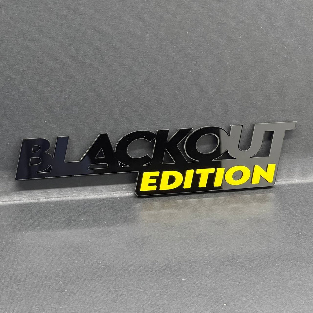 1PC BLACKOUT Edition Emblem – 3D Multicolor Acrylic Car Badge Decal