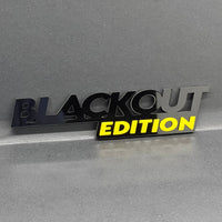 1PC BLACKOUT Edition Emblem – 3D Multicolor Acrylic Car Badge Decal