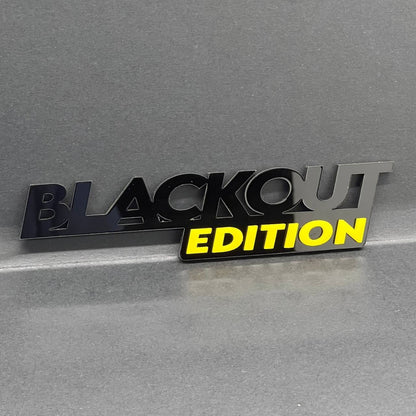 1PC BLACKOUT Edition Emblem – 3D Multicolor Acrylic Car Badge Decal