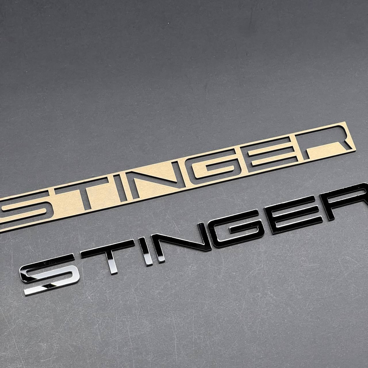 1PC STINGER Black Emblem – 3D Acrylic Fender or Trunk Badge for KIA STINGER