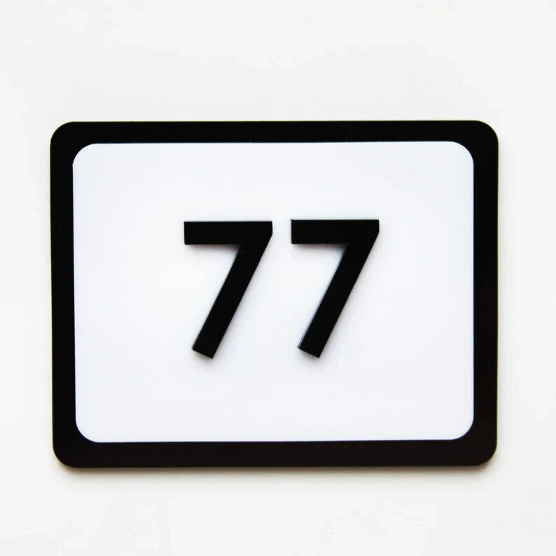 Modern House Signs Plaques Door Numbers 1 - 999 Personalised Name Plate