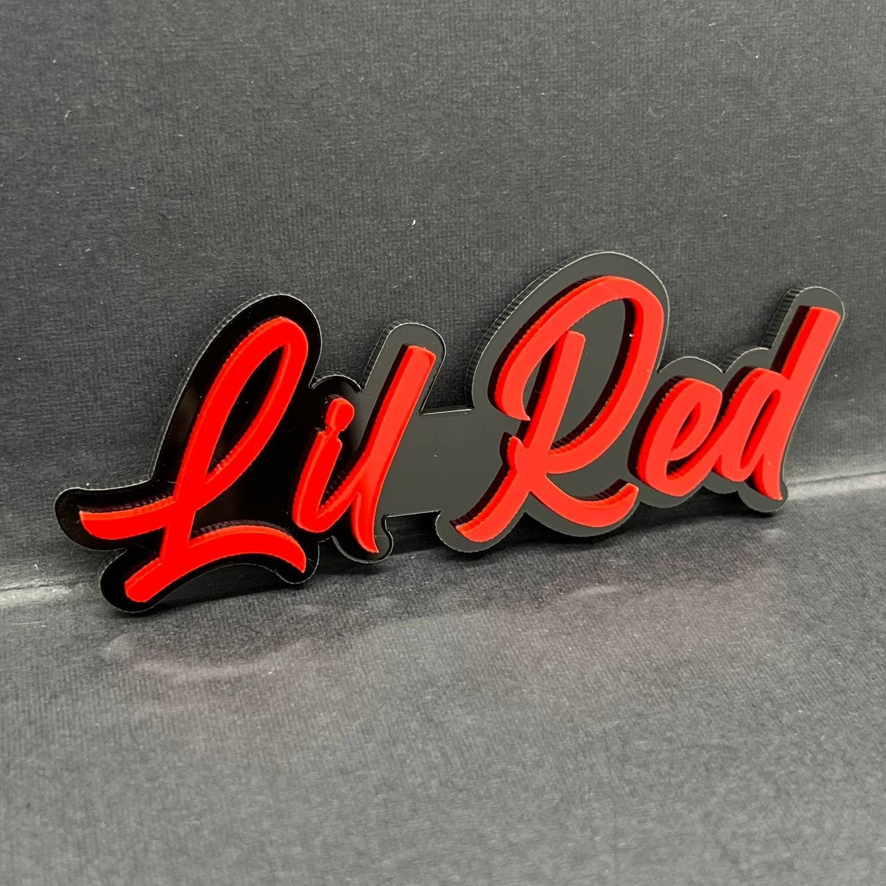 1PC Lil' Red Emblem – Custom 3D Multicolor Acrylic Fender & Tailgate Car Sticke
