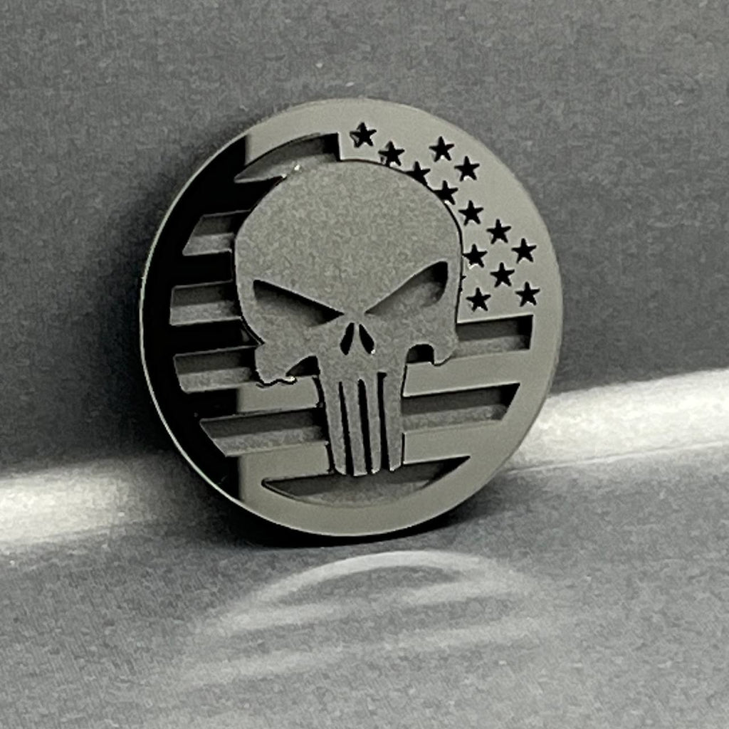 2PCS 18-24 WRANGLER GLADIATOR JL PUNISHER FENDER EMBLEM BADGE FENDER