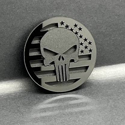 2PCS 18-24 WRANGLER GLADIATOR JL PUNISHER FENDER EMBLEM BADGE FENDER