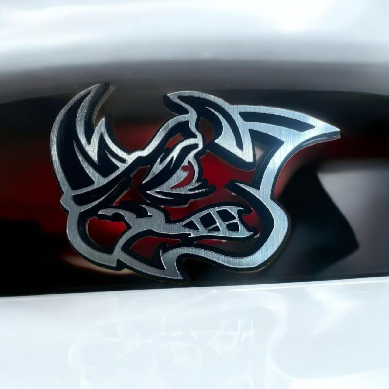 Rhino Badges Emblem Red Eye Car/Truck,(2) BADGES, Fender Angry Agressive Raging
