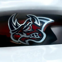 Rhino Badges Emblem Red Eye Car/Truck,(2) BADGES, Fender Angry Agressive Raging
