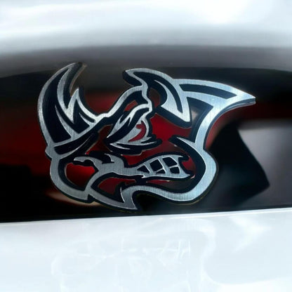 Rhino Badges Emblem Red Eye Car/Truck,(2) BADGES, Fender Angry Agressive Raging