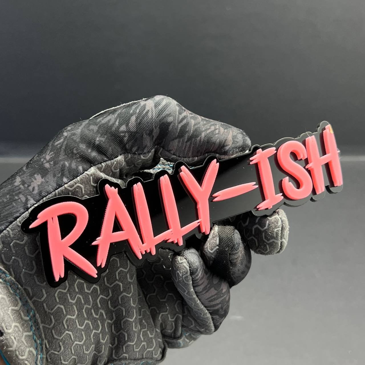 RALLY-ISH Logo Emblem – 3D Multicolor Acrylic Car Fender Tailgate Badge (1PC)
