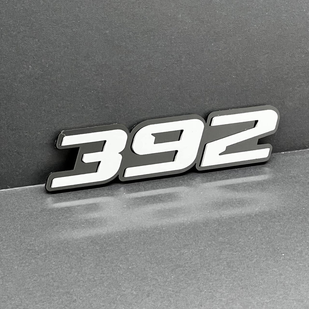 2x White black 392 Hemi Emblems 392 Side Fender Badge 3D for 392 Emblem