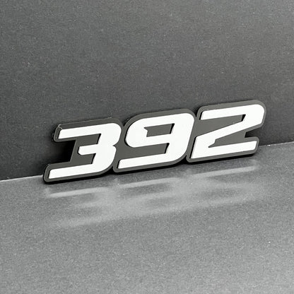 2x White black 392 Hemi Emblems 392 Side Fender Badge 3D for 392 Emblem